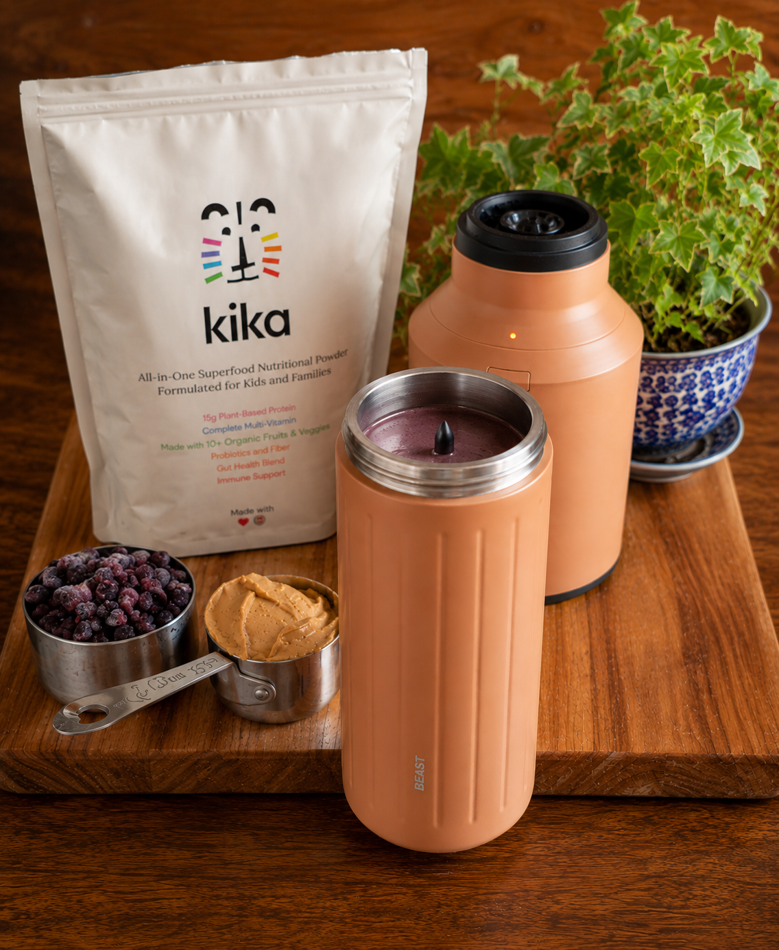 Banana Blueberry Peanut Butter Smoothie
