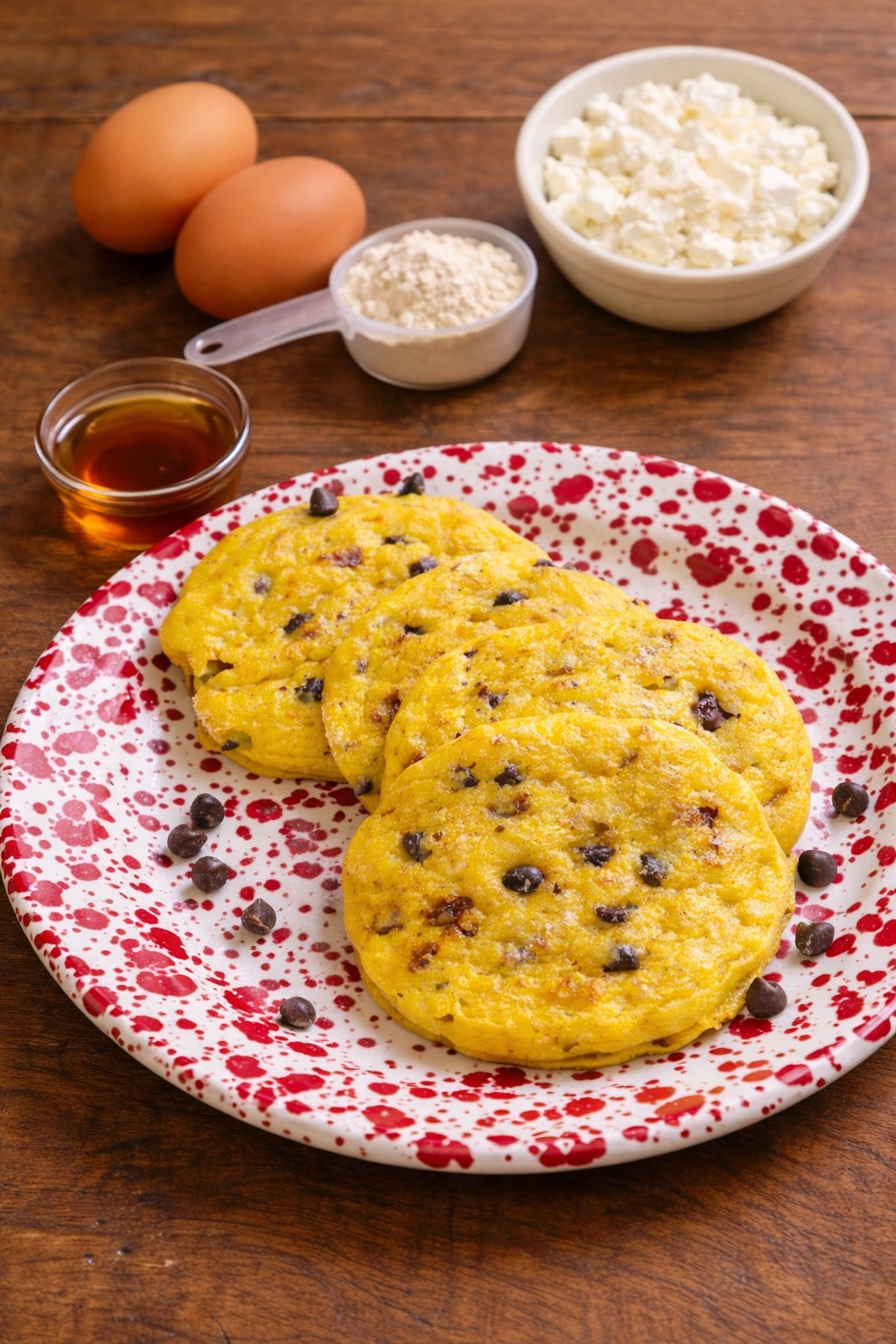 Cottage Cheese Chocolate Chip Pancakes